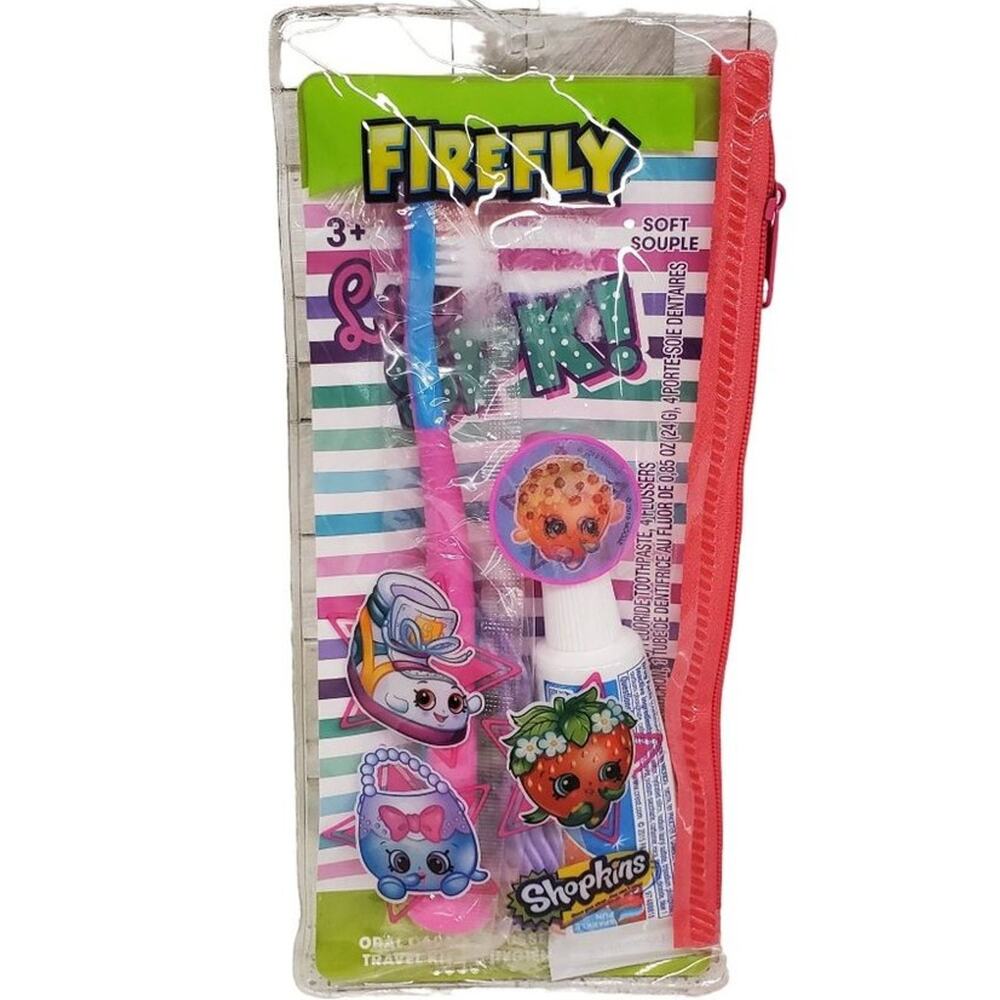 Shopkins Toothbrush Oral Care Travel Kit Childrens Toothbrush Travel Set
